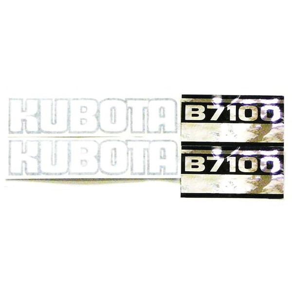 Aftermarket Black, White, And Silver Tractor Hood Decal Set Fits Kubota Tractor B7100 MAE30-0075 - main